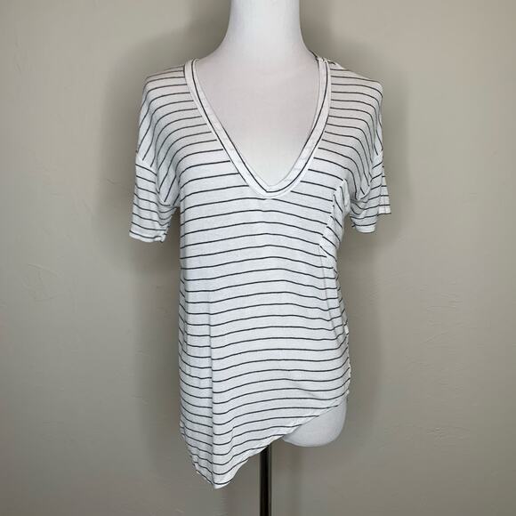 Windsor Soft Flowy Striped V Neck Top Oversized Small - Picture 1 of 8